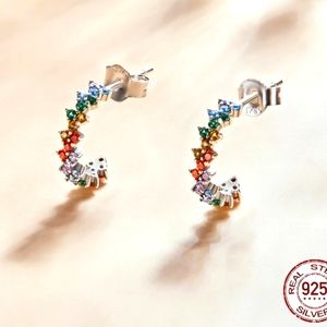 Sterling Silver Rainbow Earrings